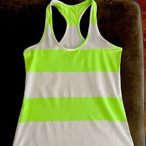 Lululemon Cool racer back size 10 neon green/yellow stripe